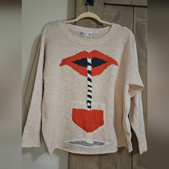 WILDFOX Suck It Up Dinner Party Sweater Vintage Lace Size XS - Picture 4 of 15